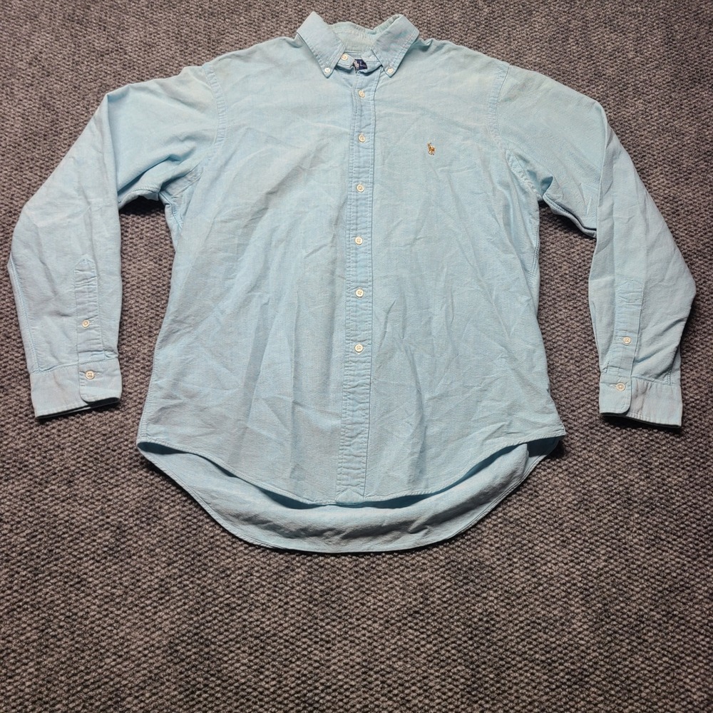 Polo Ralph Lauren Mens Light Blue Oxford Button Down Shirt 16-36 flesh pony